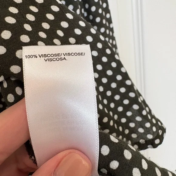 Lucky Brand Olive Green and White Polka Dot Top - Picture 5 of 6